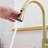 Nickel Gold Kitchen Faucet With Deck Plate And Pull Out , Single-Handled, 360 Rotating Spray Mix, Ceramic Filler, Stainless Steel, Modern Faucets Tap Pull-Out Single Handle, Swirling Spray, Classic