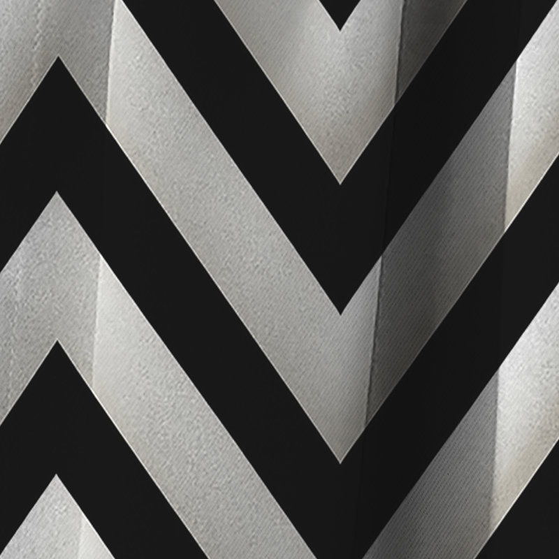 Motif à chevrons noir et blanc - Rideau occultant - 1 panneau, L 52 po x L 84 po