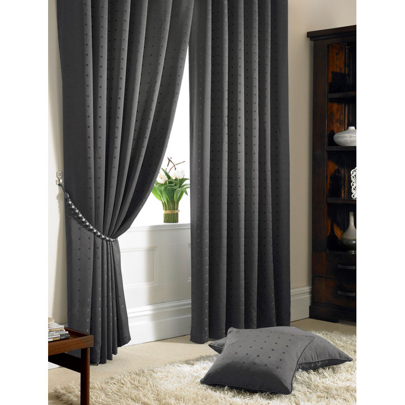 Norush Madison Pencil Pleat Curtains, 168cm Width x 183cm Drop, Charcoal