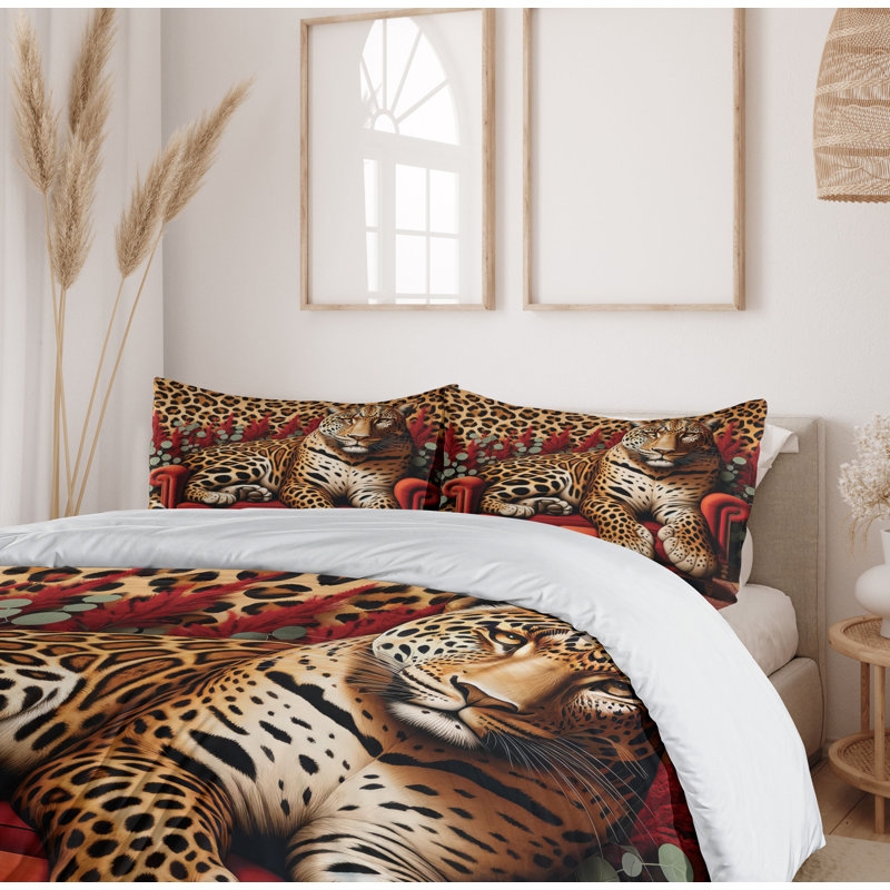 Leopard Duvet Cover, King Duvet Cover + 2 Standard Shams