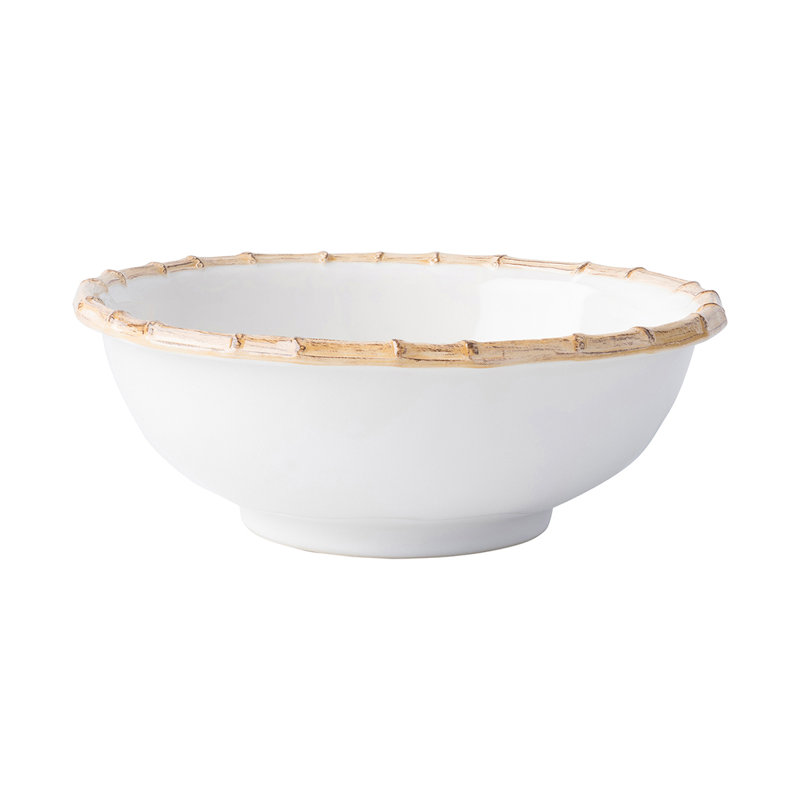 Bamboo 11" Serving Bowl - Natural/White