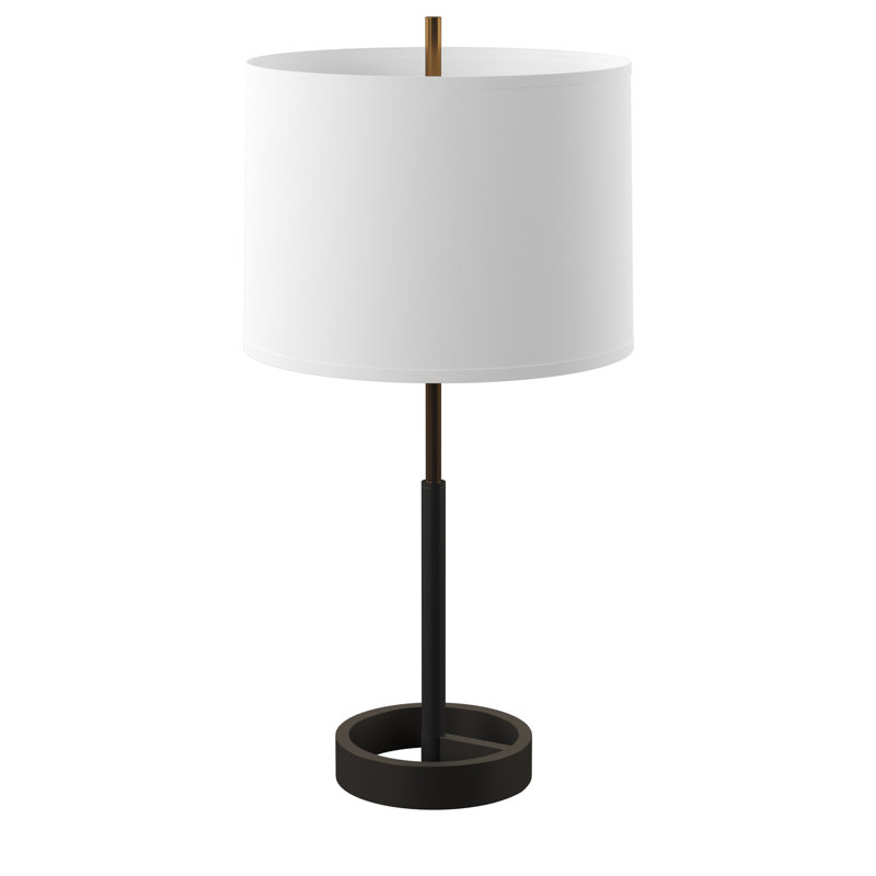 Agretha Metal Table Lamp, Antique Gold and Matte Black