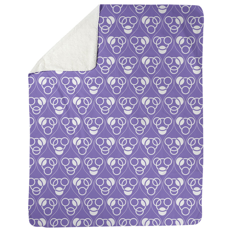 Couverture polaire à cercles classiques, l 60 po x L 80 po, Mauve / Blanc