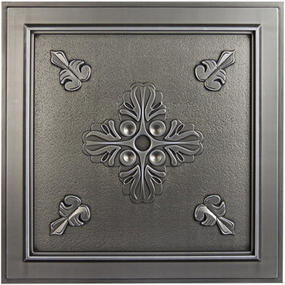 Belfast 23.75'' L x 23.75'' W Vinyl Ceiling Tile In Antique Nickel