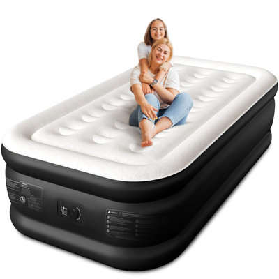 Air Mattress With Built-In Pump, Raised Comfort, 48Hr Leak-Proof Test, Upgraded Honeycomb Pillar Design, Supports 500 Lbs, 2-Min Inflation For Home, G by Cherimor