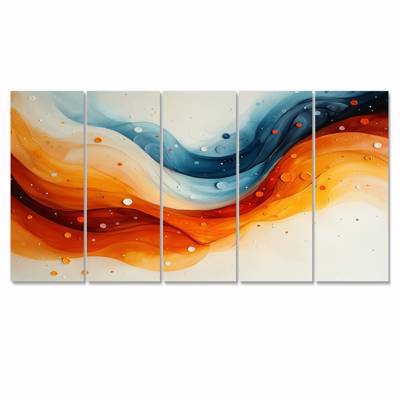 Continia - Abstract Spirals Wall Art - Art mural moderne sur toile, H 32 po x l 80 po, 5