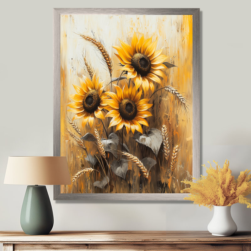 Doratha - reproduction d'art sur toile florale, H 20 po x l 12 po, Avec cadre, Argent argent