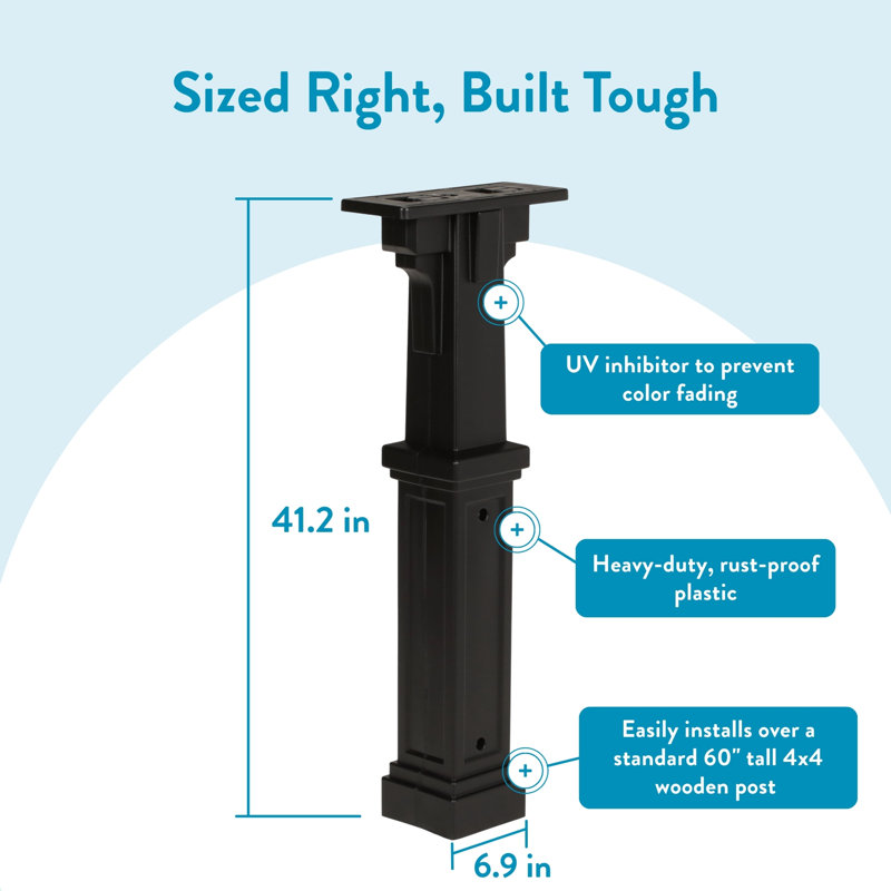 Grand Haven Plastic Mailbox Post, Black