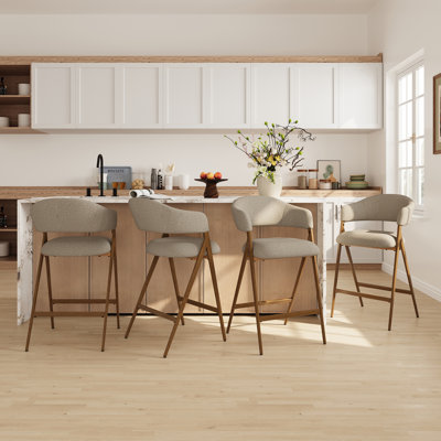  Upholstered 26" Counter Bar Stool with Metal frame