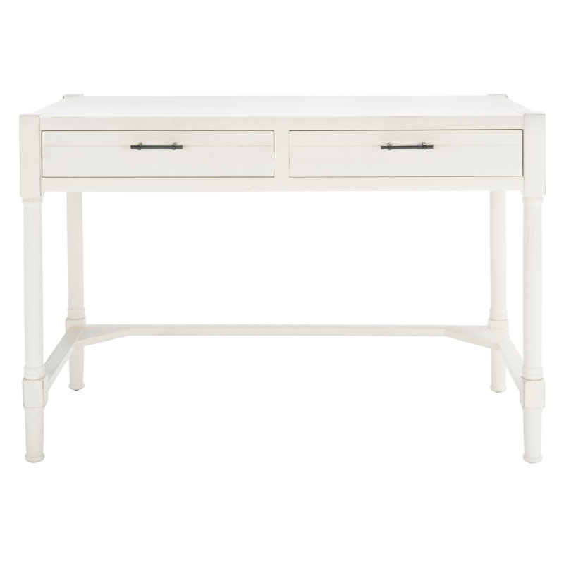 Scott Solid Wood Base Writing Desk, Distressed White