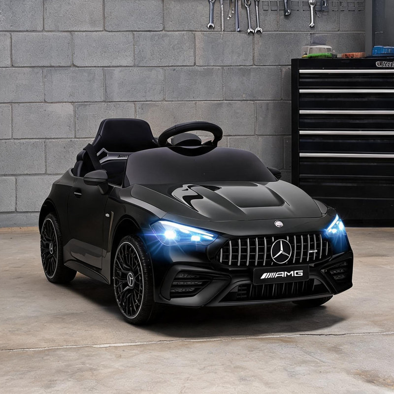 Voitures électriques noires classiques avec tout-petits 37 à 72 mois et véhicule électrique 12 V, 15,3 po x 8,5 po x 6,7 po