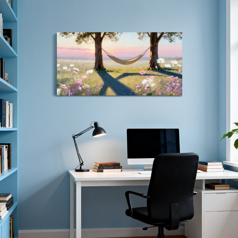 Hamac de plantes et de fleurs entre les arbres avec des fleurs, H 16 po x l 32 po