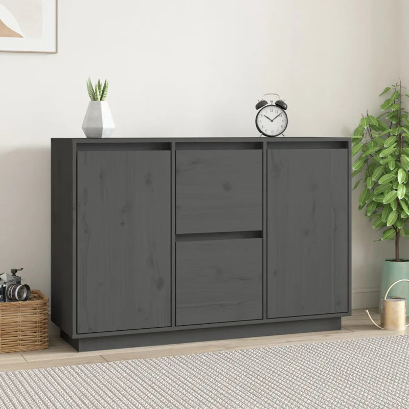 Mansooreh 111cm Solid Wood Sideboard, Grey