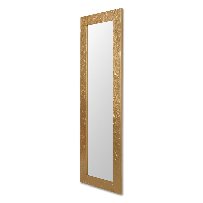Klingensmith Solid Wood Flat Wall Mirror, Gold