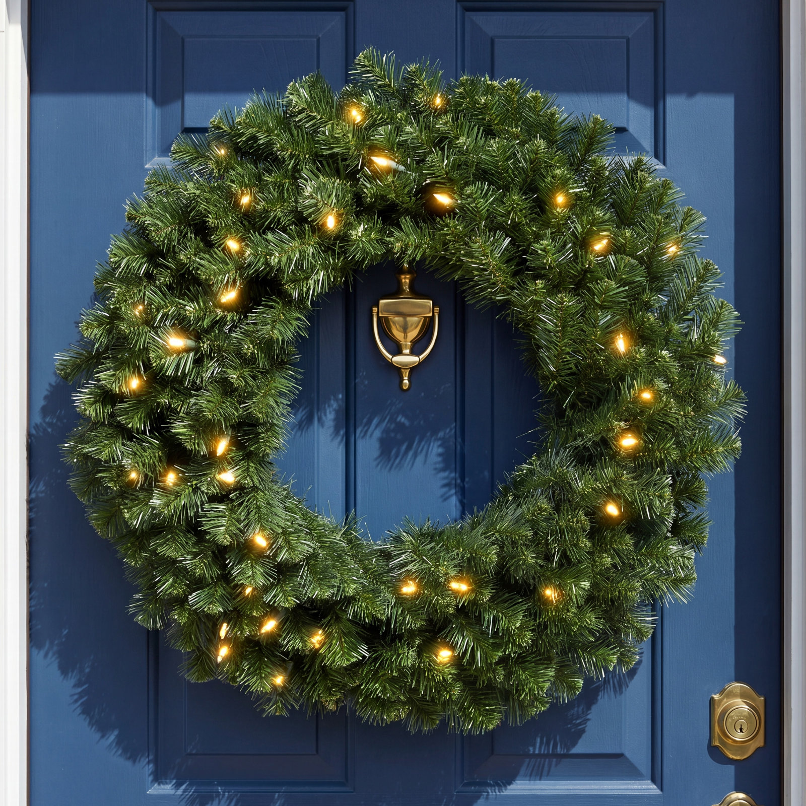 Alanny Artificial Fir Wreath Dura-Lit, 20" x 20"