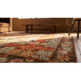 Antique Allover Floral Flat Weave Rug
