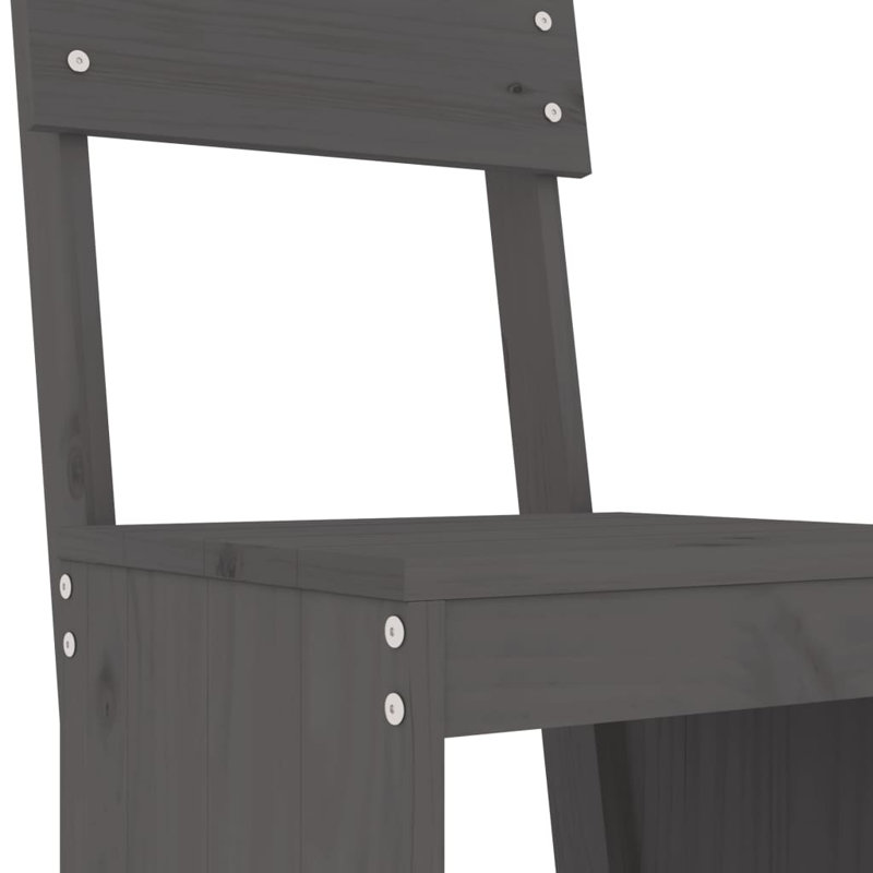 Netrapal 17 Stories Bar Set with Wood Frame and Solid Wood Outer Material, Grey