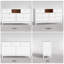 Commode blanche à 6 tiroirs de 47,2 po avec tablette ouverte et poignées à boucles en cuir véritable, commode de chambre à coucher et commode-757738652