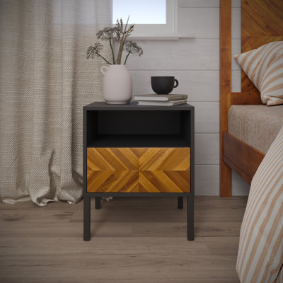 Vivian Nightstand With 1 Drawer – Acacia Wood