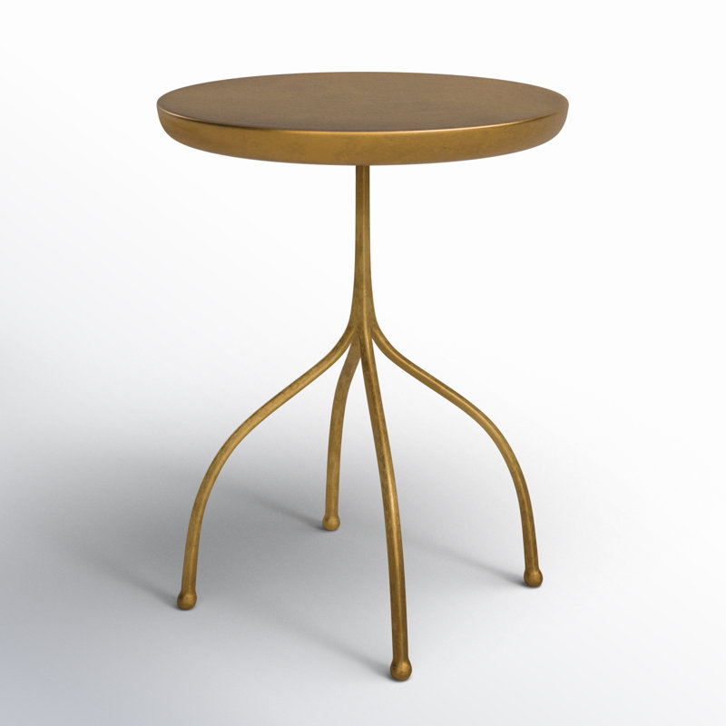 Rainier Round 13.5" Metal End Table with Beveled Edge