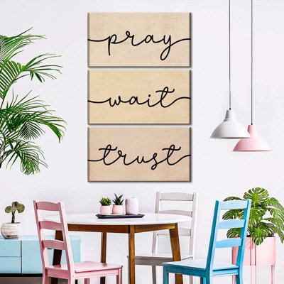 Faith And Religion, ensemble de 3 typographie sur toile