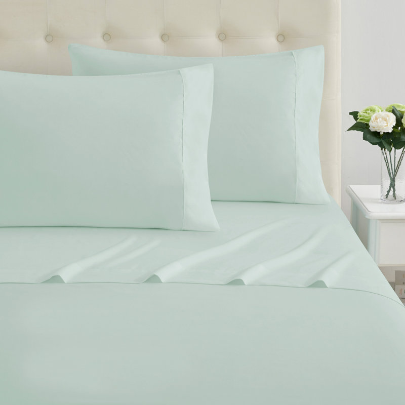King Gray Cotton Percale 4-Piece Sheet Set