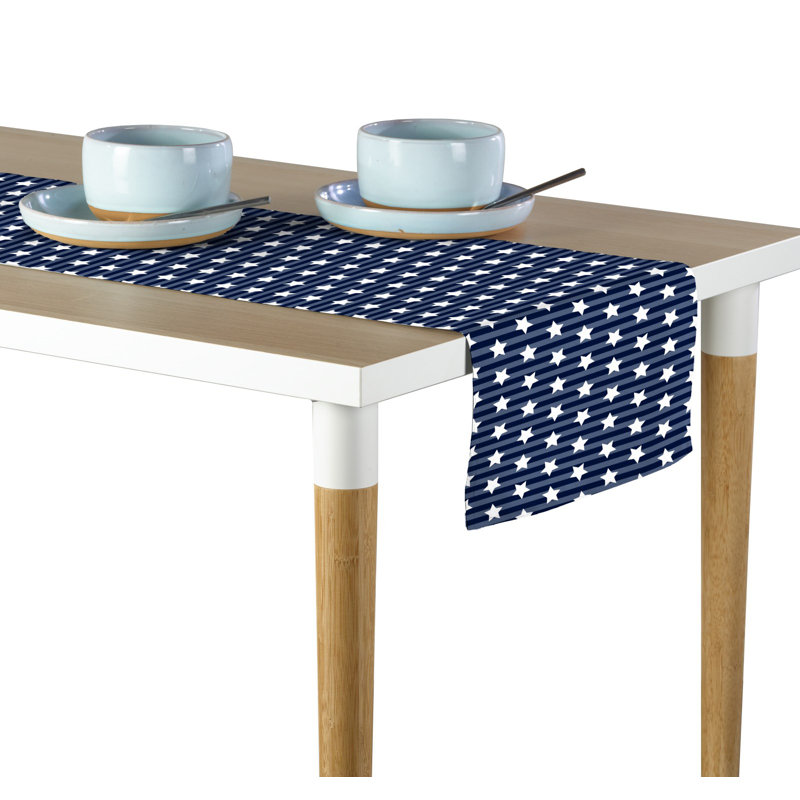Slavens Stars Stripes Table Runner, 72" x 12", Blue