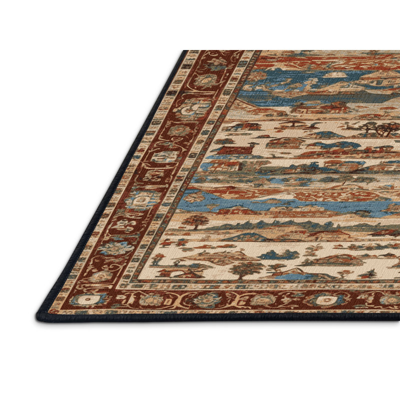 Tapis brun lavable à la machine, Rond 6 pi
