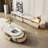  Bilawal 51.1"-64.9" Cream Style Oval Extendable Coffee Table Solid Wood With 4 Drawers, No-Assembly Required