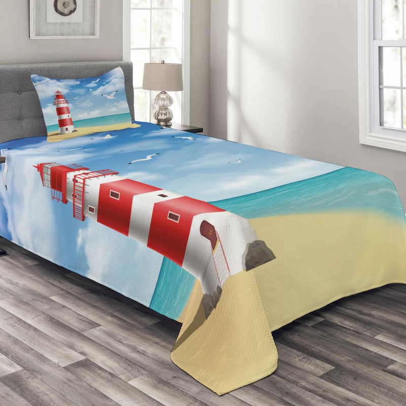 Coastal Duvet Cover, Twin Coverlet + 1 Standard Sham