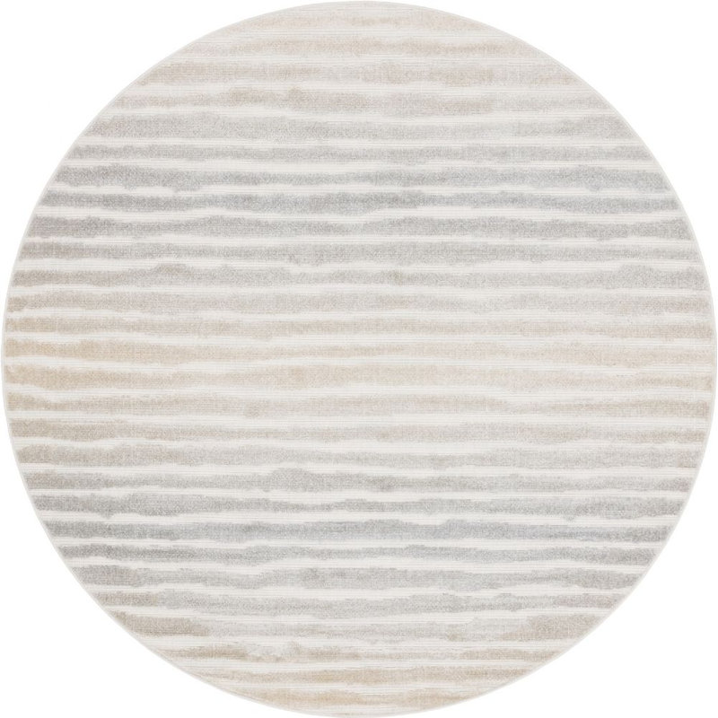 Tapis d'extérieur couleur acier Claudia, Rond 8 pi