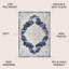 Tapis ivoire / bleu marine Amee-540416429