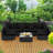 Finnbar 6 - Person Modular Patio Conversation Sets with Cushions-1070499669