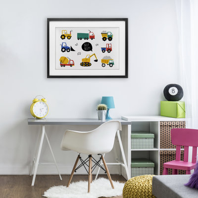 Beep Construction Engins, reproduction encadrée sous verre, design by Creative Studio