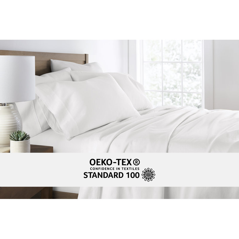 Twin White Cotton Solid Sheet Set with Pillowcase