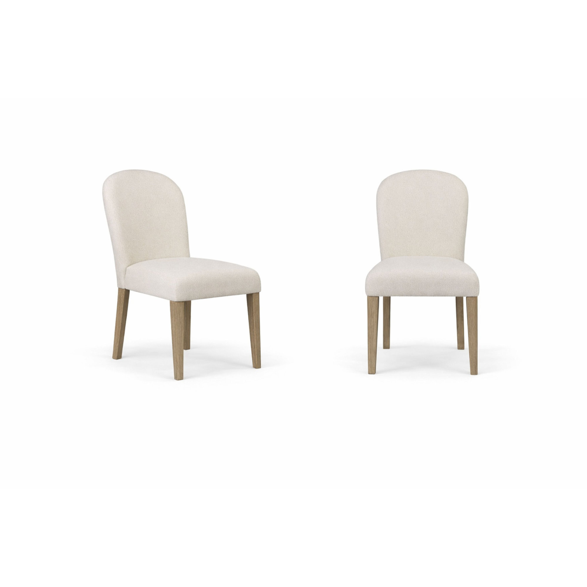 Marielle Upholstered Arch Dining Chair, Toffee/White Sand, Beige Wood