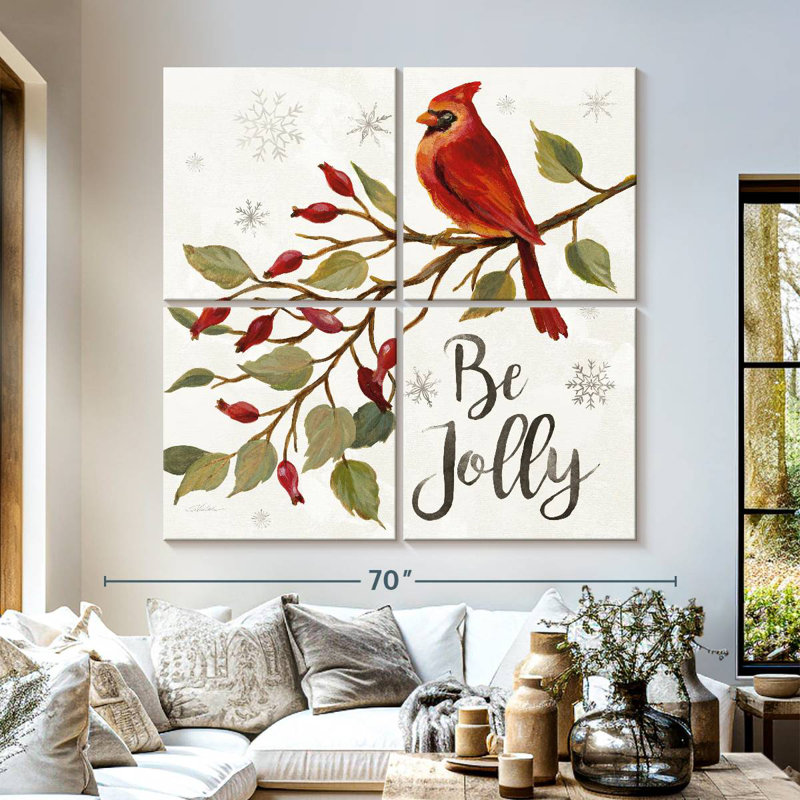 Lelend Cardinal Christmas I, 57" H x 57" W