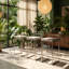 Upholstered Counter Stool with Stainless Steel Frame