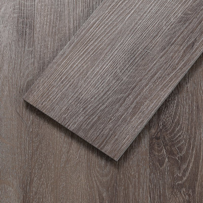 Carreaux de sol pelez et collez 6 po x 36 po FLYFish, plancher en vinyle épais de 1,2 mm, 36 tuiles, gris classique