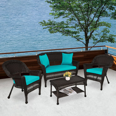Cecilton 4 Piece Rattan Sofa Seating Group 