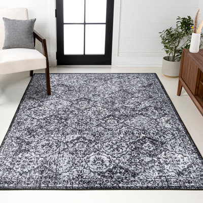 Tapis noir / ivoire Modern Persian