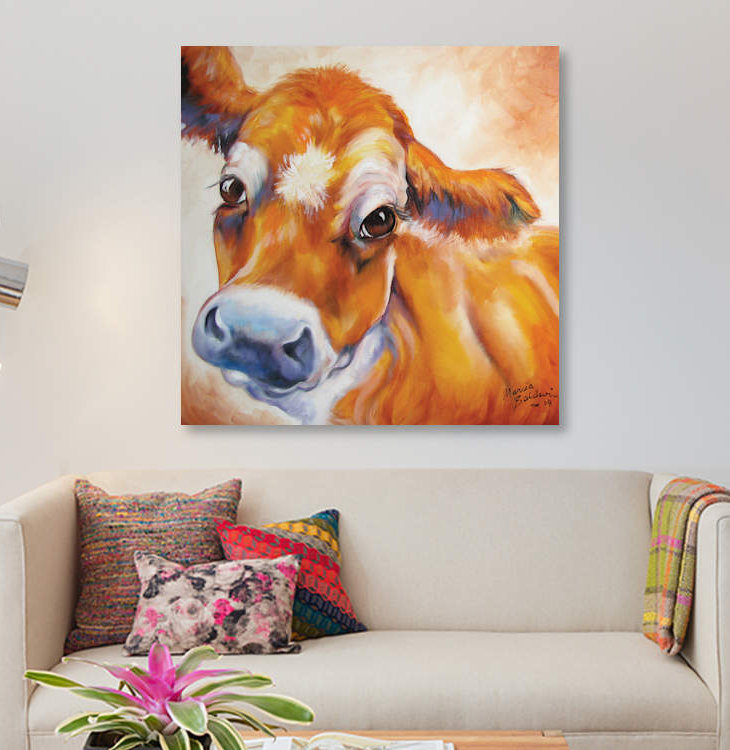 « my jersey cow commission », impression sur toile, H 12 po x l 12 po x P 1,5 po, Toile tendue, Pas de tapis