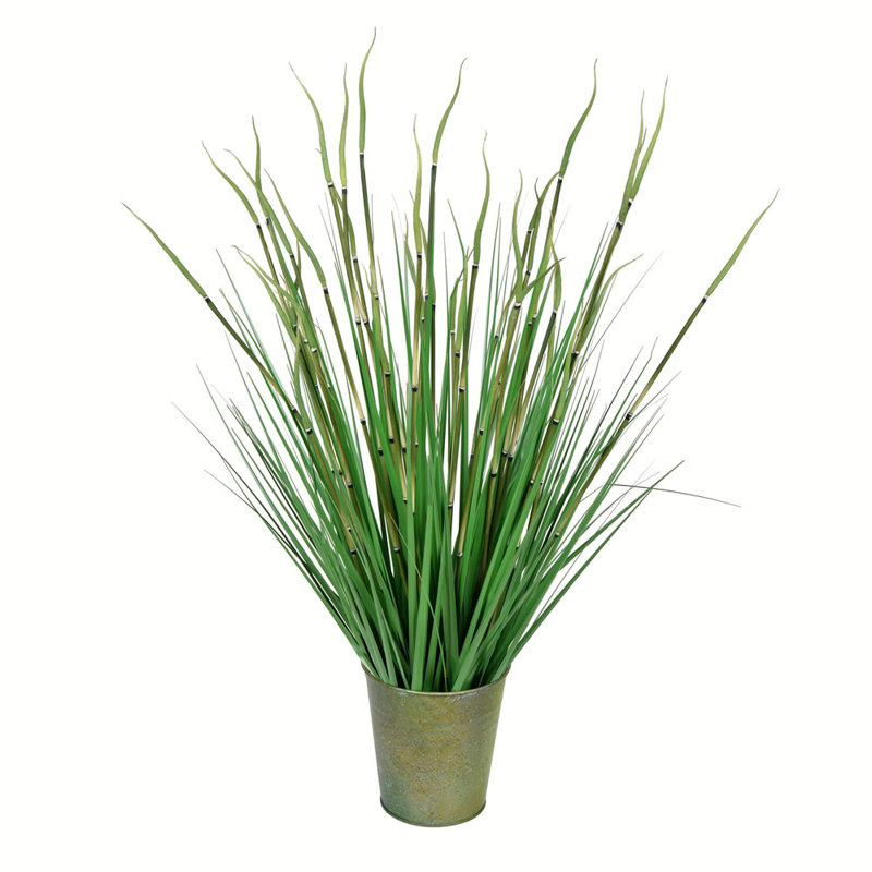 Herbe artificielle en pot, H 28 po x l 14 po x P 14 po