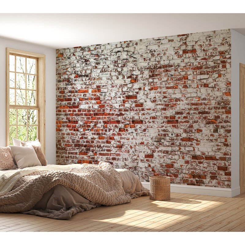 Old House Brick Wall Wall Mural, 96" L x 137" W