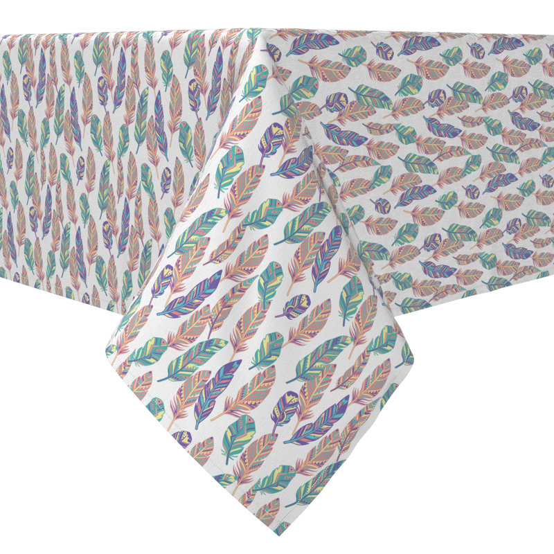 Rectangular Floral Cotton Twill Tablecloth, 84" L x 60" W