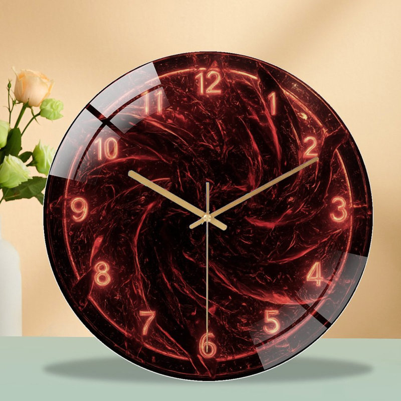 Horloge murale en verre Fiery