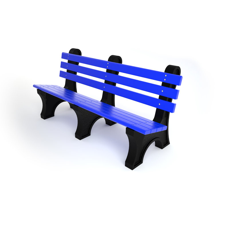 Banc de parc en plastique recyclé Wetzel, Aucune, 6', Gris