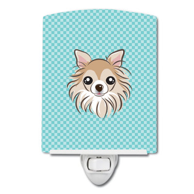 Checkerboard Wirehaired Dachshund Ceramic Night Light