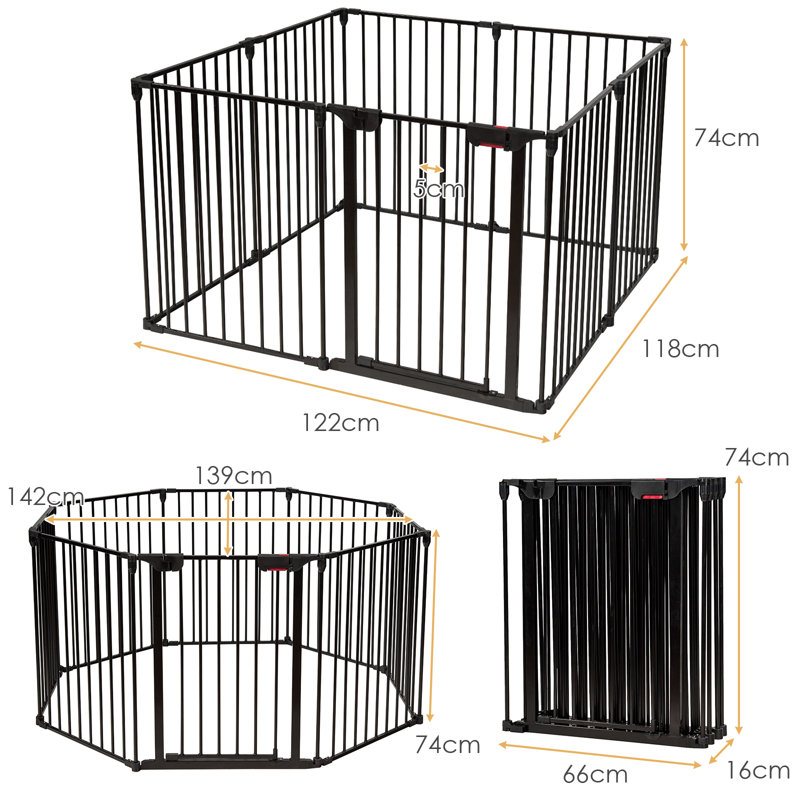 122cm W x 74cm H 8 - Panel Folding Room Divider