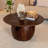 Asher Modern Mango Wood Round Accent Table, Dark Walnut-1975848971